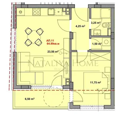 Снимка 2 — Двустаен апартамент в Бургас, Сарафово