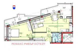 Двустаен апартамент в Русе, Широк център
