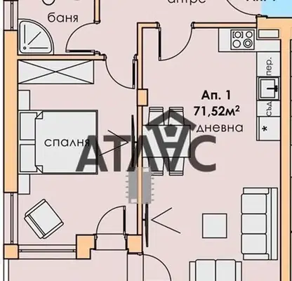 Снимка 2 — Двустаен апартамент в Пловдив, Съдийски