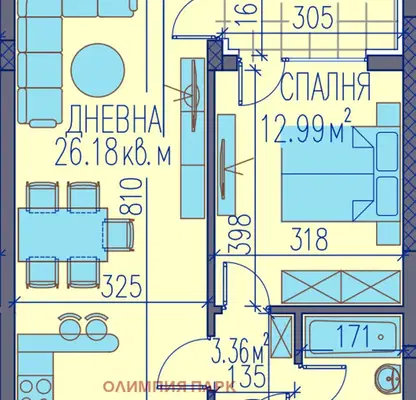 Снимка 2 — Двустаен апартамент в Пловдив, Каменица 2