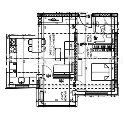 Снимка 2 — Тристаен апартамент с гараж и паркомясто в Тракия, Пловдив