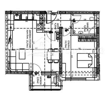 Снимка 3 — Тристаен апартамент с гараж и паркомясто в Тракия, Пловдив
