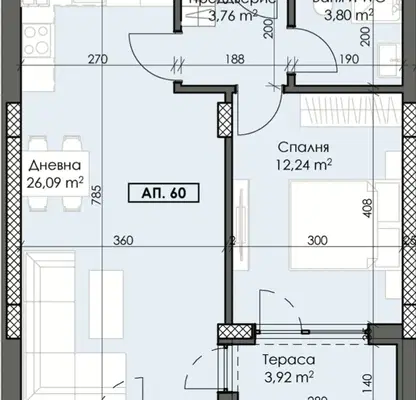 Снимка 3 — Двустаен апартамент в Пловдив, Тракия