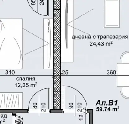 Снимка 4 — Двустаен апартамент в Пловдив, Тракия