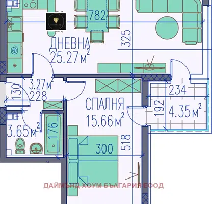 Снимка 2 — Двустаен апартамент в Пловдив, Тракия