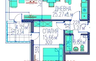 Двустаен апартамент в Пловдив, Тракия