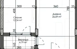 Двустаен апартамент в Пловдив, Тракия