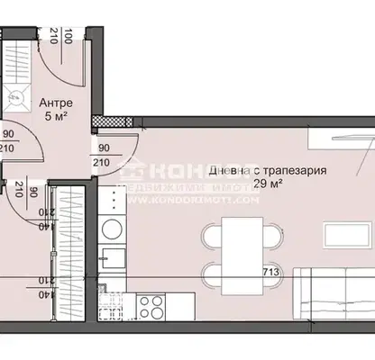 Снимка 5 — Двустаен апартамент в Тракия, Пловдив с тераса