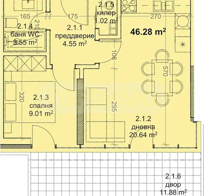 Снимка 2 — Двустаен апартамент с двор в Трошево, Варна