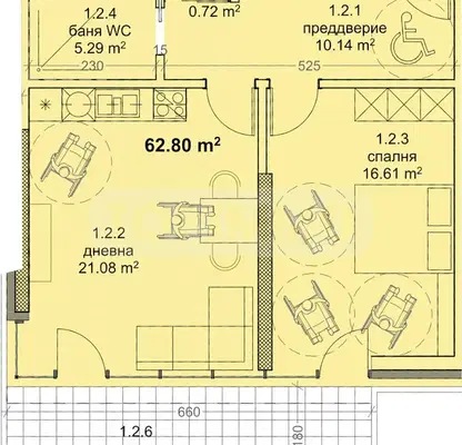 Снимка 4 — Двустаен апартамент с двор в Трошево, Варна