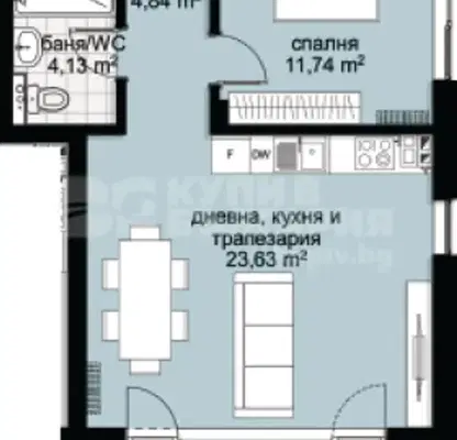 Снимка 5 — Двустаен апартамент във Варна, Виница