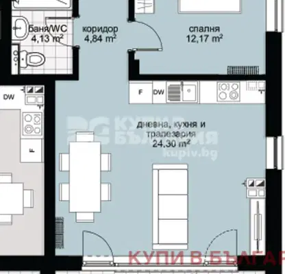 Снимка 2 — Двустаен апартамент във Варна, Виница