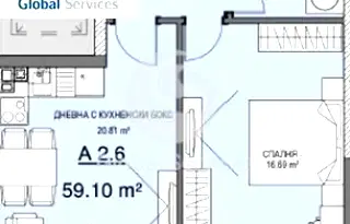 Двустаен апартамент в София, Витоша