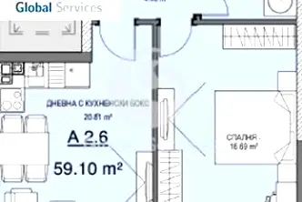 Двустаен апартамент в София, Витоша