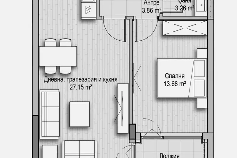 2-bedroom apartment in Sofiya, Vitosha