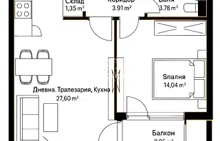 Двустаен апартамент в София, Витоша