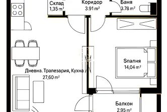 Двустаен апартамент в София, Витоша