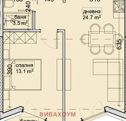 Снимка 4 — Двустаен апартамент във Варна, Владислав Варненчик 1