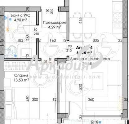 Снимка 4 — Двустаен апартамент с тераса в нова сграда на бул. Южен, Пловдив