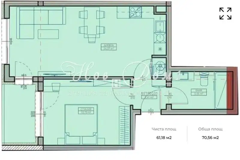2-bedroom apartment in Varna, Vyzrajdane 1