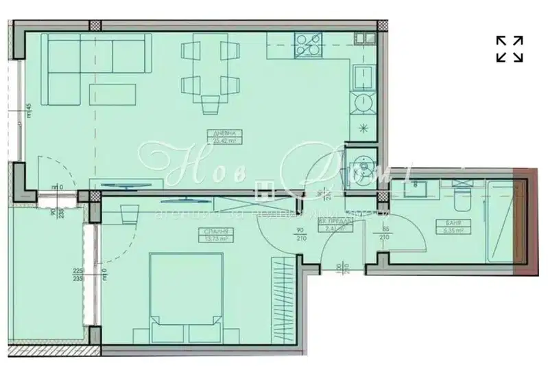 2-bedroom apartment in Varna, Vyzrajdane 1