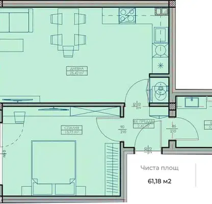 Photo 2 — 2-bedroom apartment in Varna, Vyzrajdane 1