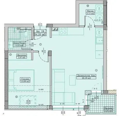 Снимка 2 — Двустаен апартамент във Варна, Възраждане 3