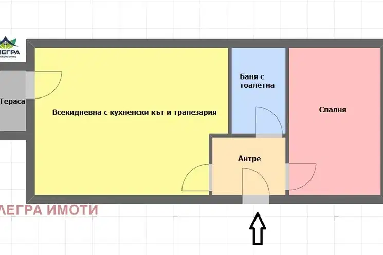 Двустаен апартамент в Пазарджик, Ябълките