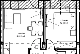 Двустаен апартамент в Пловдив, Южен