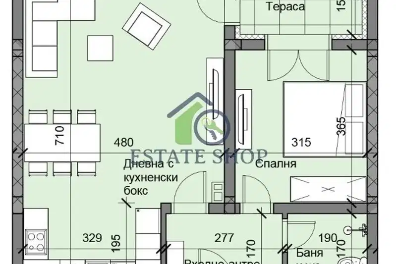 2-bedroom apartment in Plovdiv, Yujen