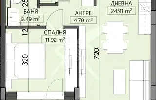 Двустаен апартамент с тераса в Младежки хълм, Пловдив