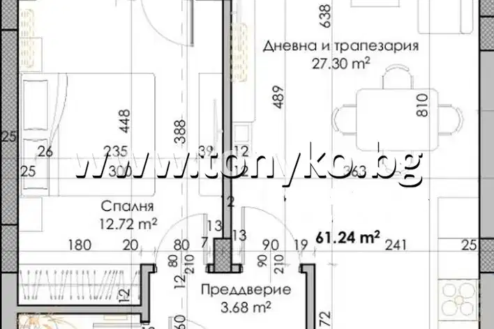 2-bedroom apartment in Plovdiv, Yujen