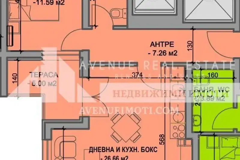 2-bedroom apartment in Plovdiv, Yujen