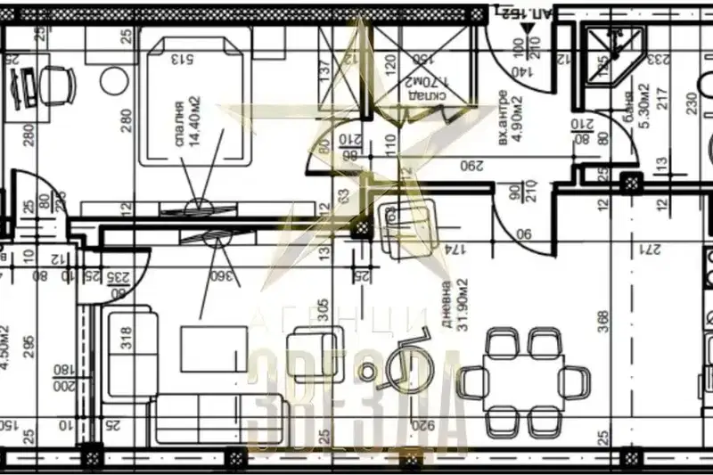 2-bedroom apartment in Plovdiv, Yujen