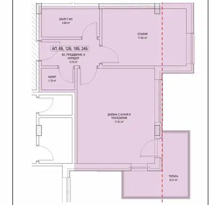Снимка 3 — Двустаен апартамент в Търговище, Запад 2