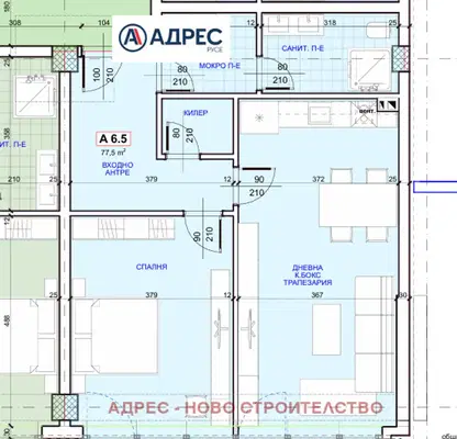 Снимка 5 — Двустаен апартамент в Русе, Здравец Изток