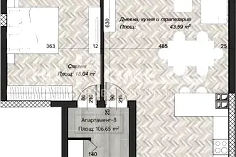 Двустаен апартамент в София, Зона Б-18