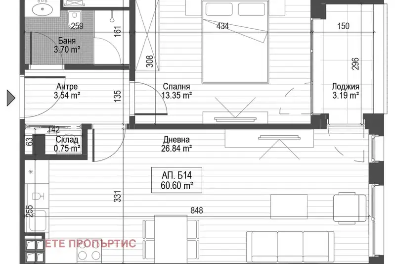 2-bedroom apartment in Sofiya, Zona B-5-3