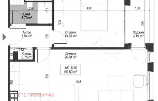 Двустаен апартамент в София, Зона Б-5-3