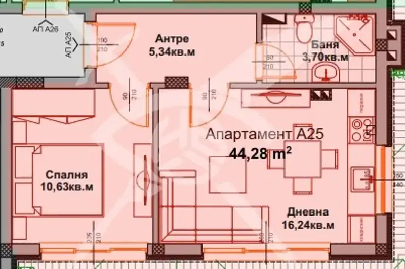 Двустаен апартамент в Бургас, Айтос