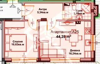 Двустаен апартамент в Бургас, Айтос