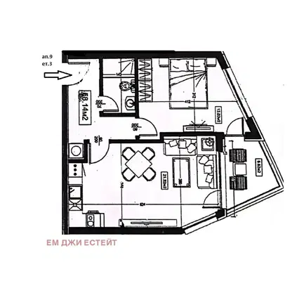 Снимка 3 — Двустаен апартамент в Бургас, Царево