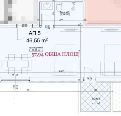 Снимка 2 — Двустаен апартамент в Бургас, Приморско