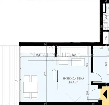 Снимка 2 — Двустаен апартамент с веранда в Свети Влас, югозападно изложение