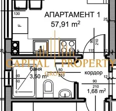 Снимка 2 — Двустаен апартамент в Добрич, с. Кранево