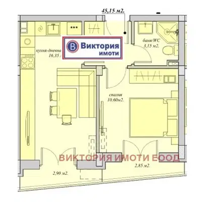 Снимка 3 — Двустаен апартамент във Велико Търново, Горна Оряховица