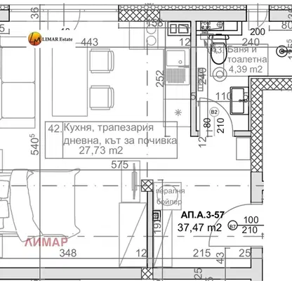 Снимка 2 — Едностаен апартамент в к.к. Слънчев ден