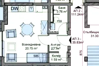 Едностаен апартамент в Перник, Център