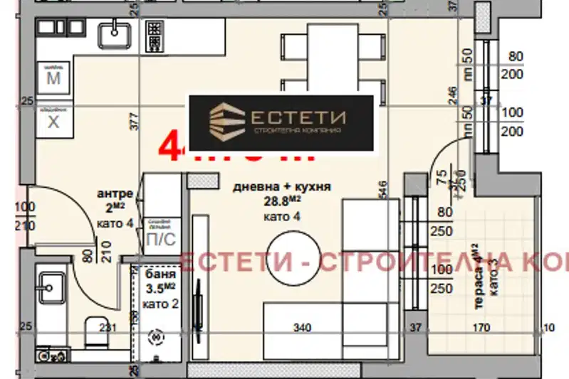 1-bedroom apartment in Stara Zagora, Centyr