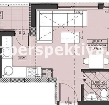 Снимка 3 — Едностаен апартамент в Пловдив, Христо Смирненски
